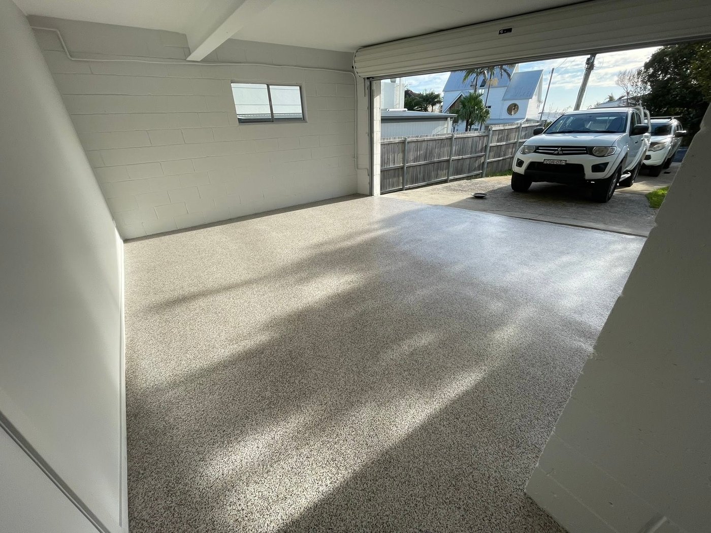CreteSeal epoxy flake flooring project